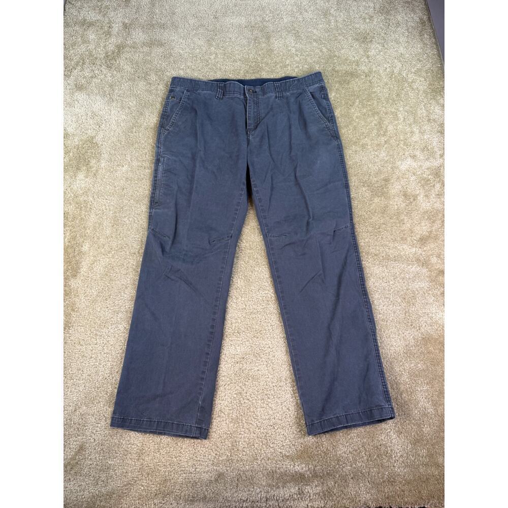 Weatherproof Mens Size 36x28 Pocket Straight Chino Pants Stretch Blue Gray B701